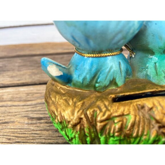 Vintage 1970s Enesco Bluebirds On Nest Savings Bank - Picture 4 of 9